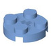 LEGO Mittelblau Platte 2 x 2 Runden mit Achse Loch (mit &#039;+&#039; Achsloch) (4032)