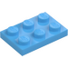 LEGO Blu medio Piastra 2 x 3 (3021)