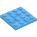 LEGO Medium blauw Plaat 4 x 4 (3031)