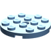 LEGO Mittelblau Platte 4 x 4 Runden mit Loch und Snapstud (60474)