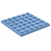 LEGO Medium blauw Plaat 6 x 6 (3958)