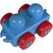 LEGO Medium blauw Primo Voertuig Basis met Rood Wielen en tow hitches (31605 / 76044)