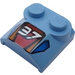 LEGO Azul medio Con pendiente 2 x 2 x 0.7 Curvo con &quot;37&quot; sin extremo curvado (41855 / 43335)