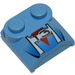 LEGO Bleu moyen Pente 2 x 2 x 0.7 Incurvé avec &#039;73&#039; sans extrémité incurvée (41855)