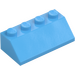 LEGO Medium Blue Slope 2 x 4 (45°) with Rough Surface (3037)