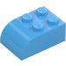 LEGO Medium Blue Slope Brick 2 x 3 with Curved Top (6215)