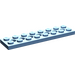 LEGO Mittelblau Technic Platte 2 x 8 mit Löcher (3738)