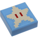 LEGO Medium Blue Tile 1 x 1 with Pixelated Tan Star with Groove (3070 / 69904)