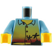 LEGO Medium Blue Torso with Hawaiian shirt pattern, sun and palm trees (973 / 76382)