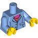 LEGO Medium Blue Torso with jacket, round pendant, magenta undershirt (973 / 76382)
