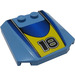 LEGO Medium blauw Wig 4 x 4 Gebogen met &quot;18&quot; Sticker (45677)