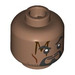 LEGO Medium Brown Bishop Minifigure Head (Recessed Solid Stud) (3274)