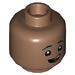 LEGO Medium Brown Lee Jordan Minifigure Head (Recessed Solid Stud) (3626 / 95300)