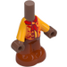 LEGO Medium Brown Micro Body with Trousers with Red / Orange Shirt (83612 / 107796)