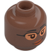 LEGO Medium Brown Minifigure Head with Decoration (Recessed Solid Stud) (3274)