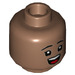 LEGO Medium Brown Minifigure Head with Decoration (Recessed Solid Stud) (3626 / 95274)