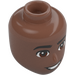 LEGO Mellan Brun William med Lila Rymd Kostym Man Minidoll Huvud (28649 / 107650)