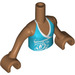 LEGO Medium Dark Flesh Andrea with Aqua Top and Purple Shorts Friends Torso (92456)