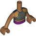 LEGO Medium mørkt kød Andrea med Sort Top med Gold Mesh Friends Torso (35677 / 59637)