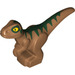 LEGO Mittleres dunkles Fleisch Baby Raptor mit Dark Green Streifen (37829 / 65439)