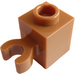 LEGO Medium Dark Flesh Brick 1 x 1 with Vertical Clip (Open &#039;O&#039; Clip, Hollow Stud) (60475 / 65460)