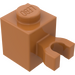 LEGO Medium Dark Flesh Brick 1 x 1 with Vertical Clip (&#039;U&#039; Clip, Solid Stud) (30241 / 60475)