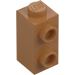 LEGO Keskitumma ihonvärinen Palikka 1 x 1 x 1.6 jossa Kaksi Sivunupit (32952)