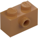 LEGO Medium mørkt kød Klods 1 x 2 med 1 Stud på Side (86876)