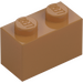 LEGO Medium Dark Flesh Brick 1 x 2 with Bottom Tube (3004 / 93792)