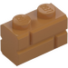 LEGO Medium Dark Flesh Brick 1 x 2 with Embossed Bricks (98283)