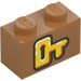 LEGO Medium Dark Flesh Brick 1 x 2 with Yellow Key with Bottom Tube (3004 / 103778)