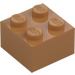 LEGO Medium Dark Flesh Brick 2 x 2 (3003)