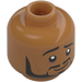 LEGO Medium Mörk Hud Bruno Madrigal Minifigur Huvud (Infälld solid knopp) (3274)