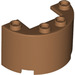 LEGO Mittleres dunkles Fleisch Zylinder 2 x 4 x 2 Hälfte (24593 / 35402)