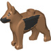 LEGO Mittleres dunkles Fleisch Hund - Alsatian mit Schwarz Fur (27099 / 92586)