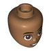 LEGO Medium Dark Flesh Female Minidoll Head with Young face with brown eyes (92198 / 103339)