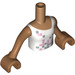 LEGO Medium Dark Flesh Friends Torso, with Squared Scales Pattern (92456)