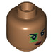 LEGO Medium Dark Flesh Green Lantern Jessica Cruz Minifigure Head (Recessed Solid Stud) (3626 / 38610)