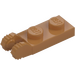 LEGO Carne medio scuro Cerniera Piastra 1 x 2 con Bloccante Dita senza scanalatura (44302 / 54657)