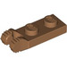 LEGO Mittleres dunkles Fleisch Scharnier Platte 1 x 2 mit Verriegeln Finger ohne Kante (44302 / 54657)
