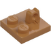 LEGO Mittleres dunkles Fleisch Scharnier Platte 2 x 2 mit 1 Verriegelt Finger auf oben (53968 / 92582)