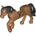 LEGO Medium Dark Flesh Horse with Black Hair and Large Brown and White Eyes (103388)