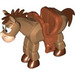 LEGO Medium Dark Flesh Horse with Brown Hair and Saddle (88007)