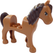 LEGO Mittleres dunkles Fleisch Pferd mit Dark Brown Mane (93085)