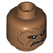 LEGO Medium Dark Flesh Klatoonian Raider Minifigure Head (Recessed Solid Stud) (3626 / 64613)