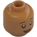 LEGO Medium Mörk Hud Lilo Pelekai Minifigur Huvud (Infälld solid knopp) (3274)