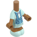 LEGO Beige Moyennement Foncé Micro Corps avec Layered Jupe avec Bleu Suspenders (105993)