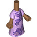 LEGO Medium donker vleeskleurig Micro Body met Lang Rok met Isabela Paars Bloem Jurk (83500)