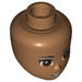 LEGO Beige Moyennement Foncé Minidoll Tête avec Marron Yeux, Bright Rose Lips et Open Smiling Bouche (19690 / 92198)