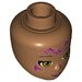 LEGO Medium Dark Flesh Minidoll Head with Light Brown Eyes and Elves Tribal Decoration (19835 / 92198)